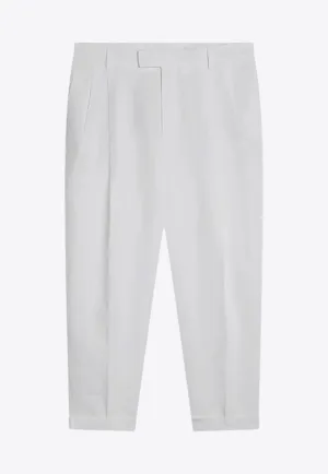 Linen Cropped Tailored Pants