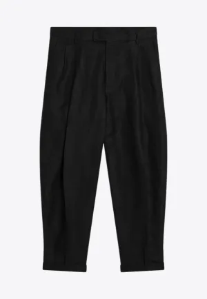 Linen Cropped Tailored Pants