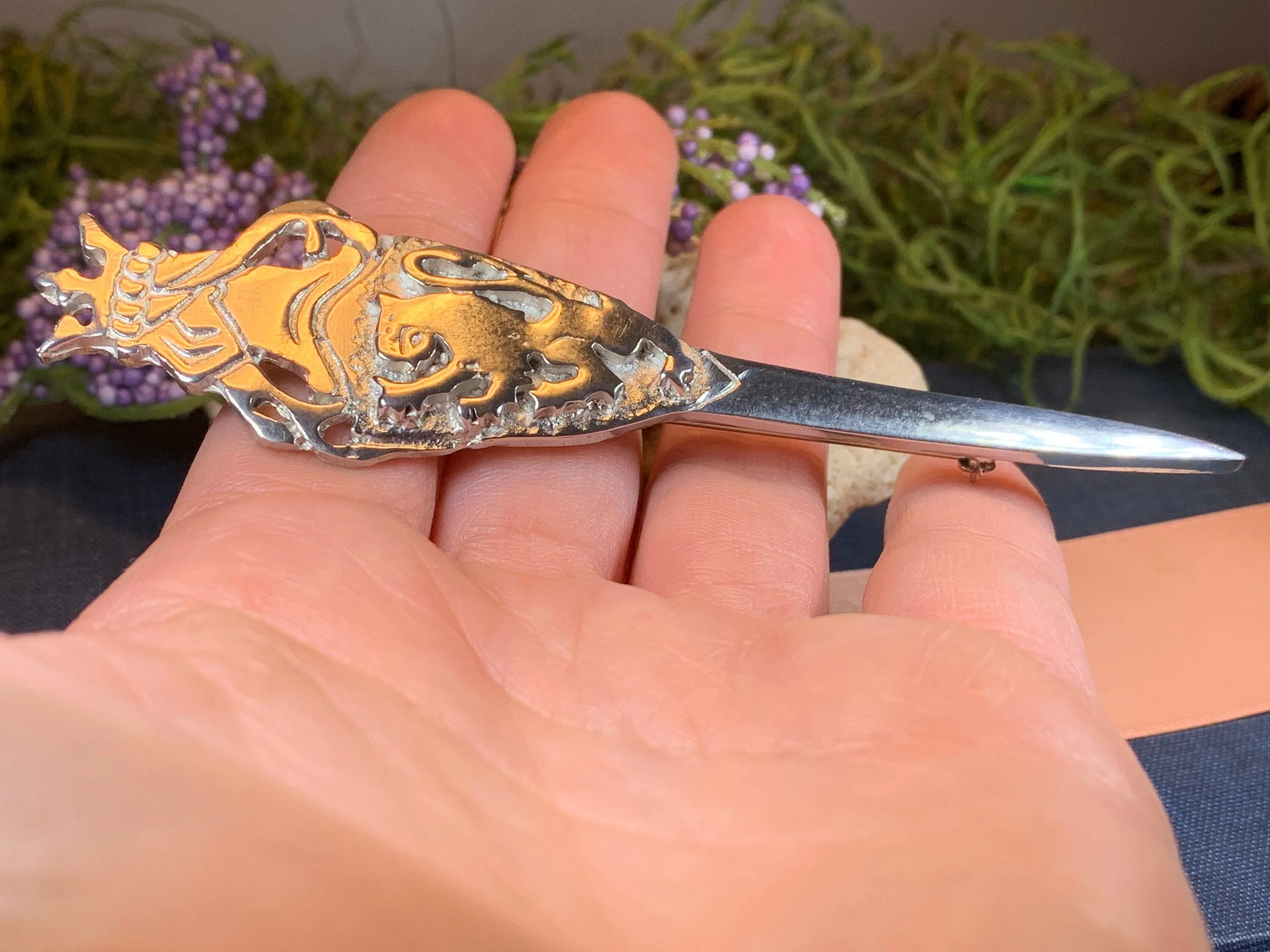 Lion Sword Kilt Pin