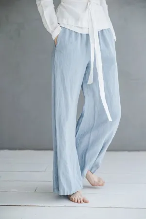 Long Linen Pants Wide Leg, Linen Culottes