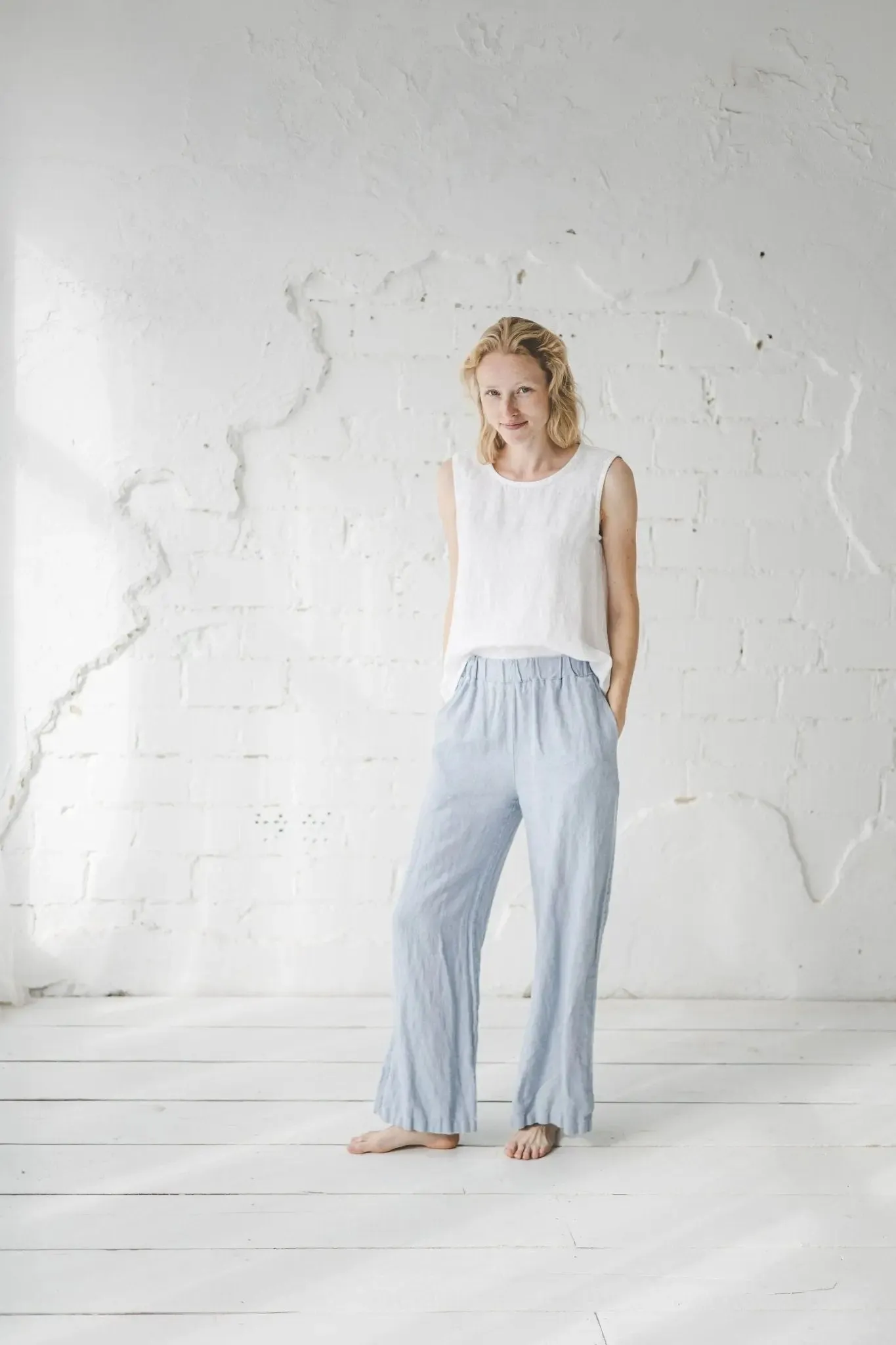 Long Linen Pants Wide Leg, Linen Culottes