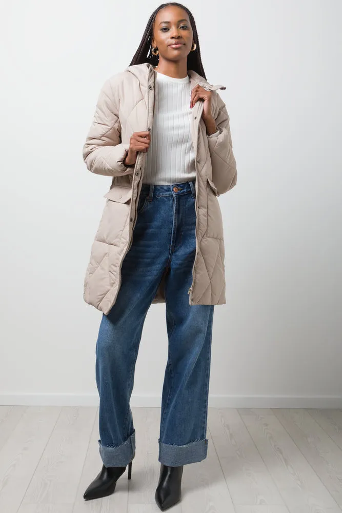 Long Puffer Jacket Natural