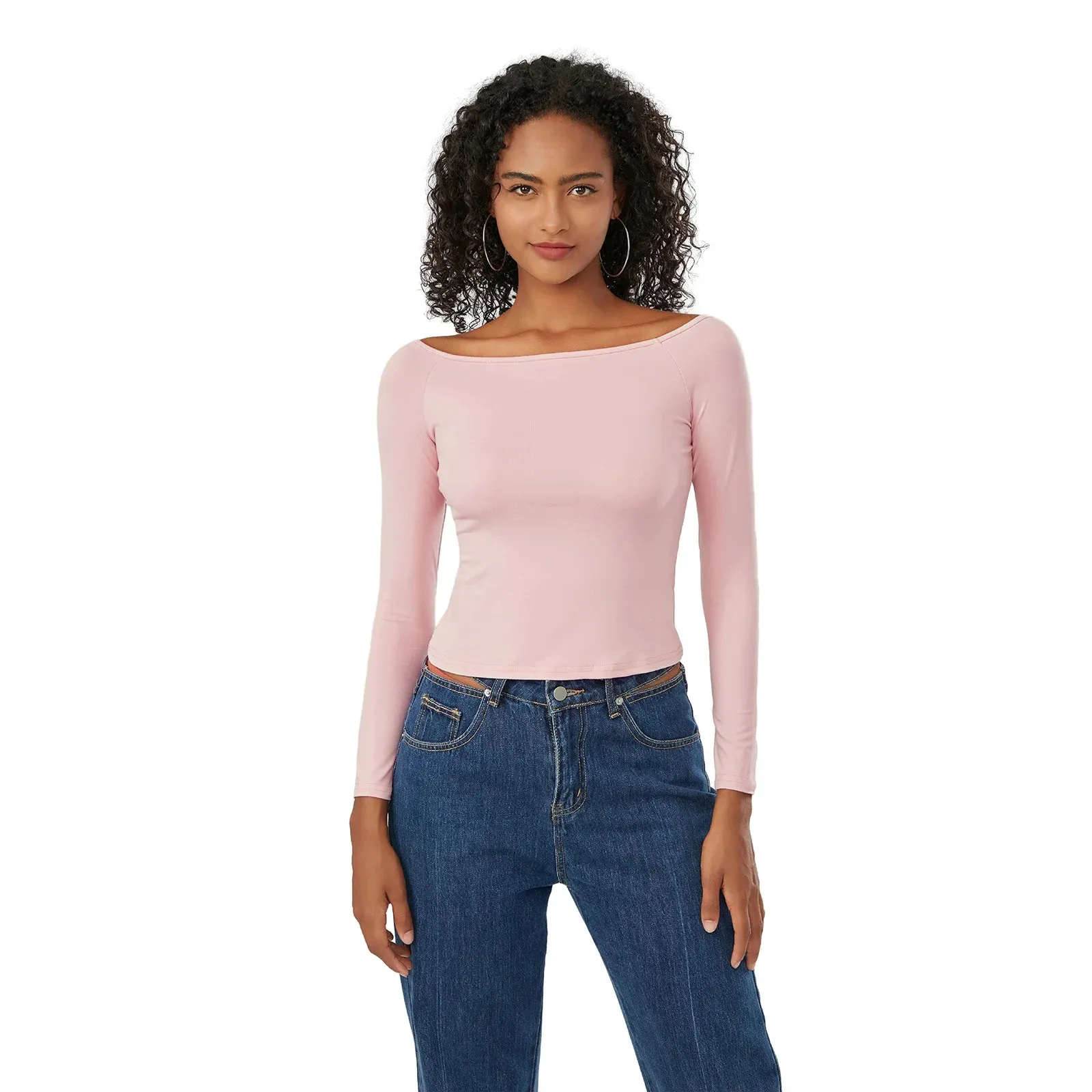 Long-Sleeve Off-the-Shoulder PlushSoft Top