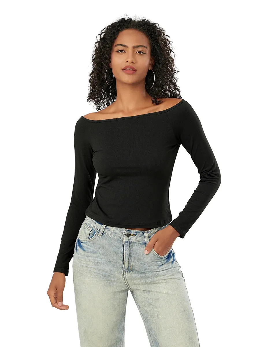 Long-Sleeve Off-the-Shoulder PlushSoft Top