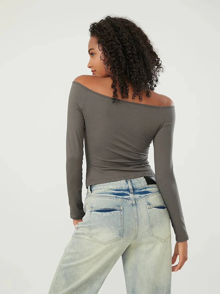 Long-Sleeve Off-the-Shoulder PlushSoft Top