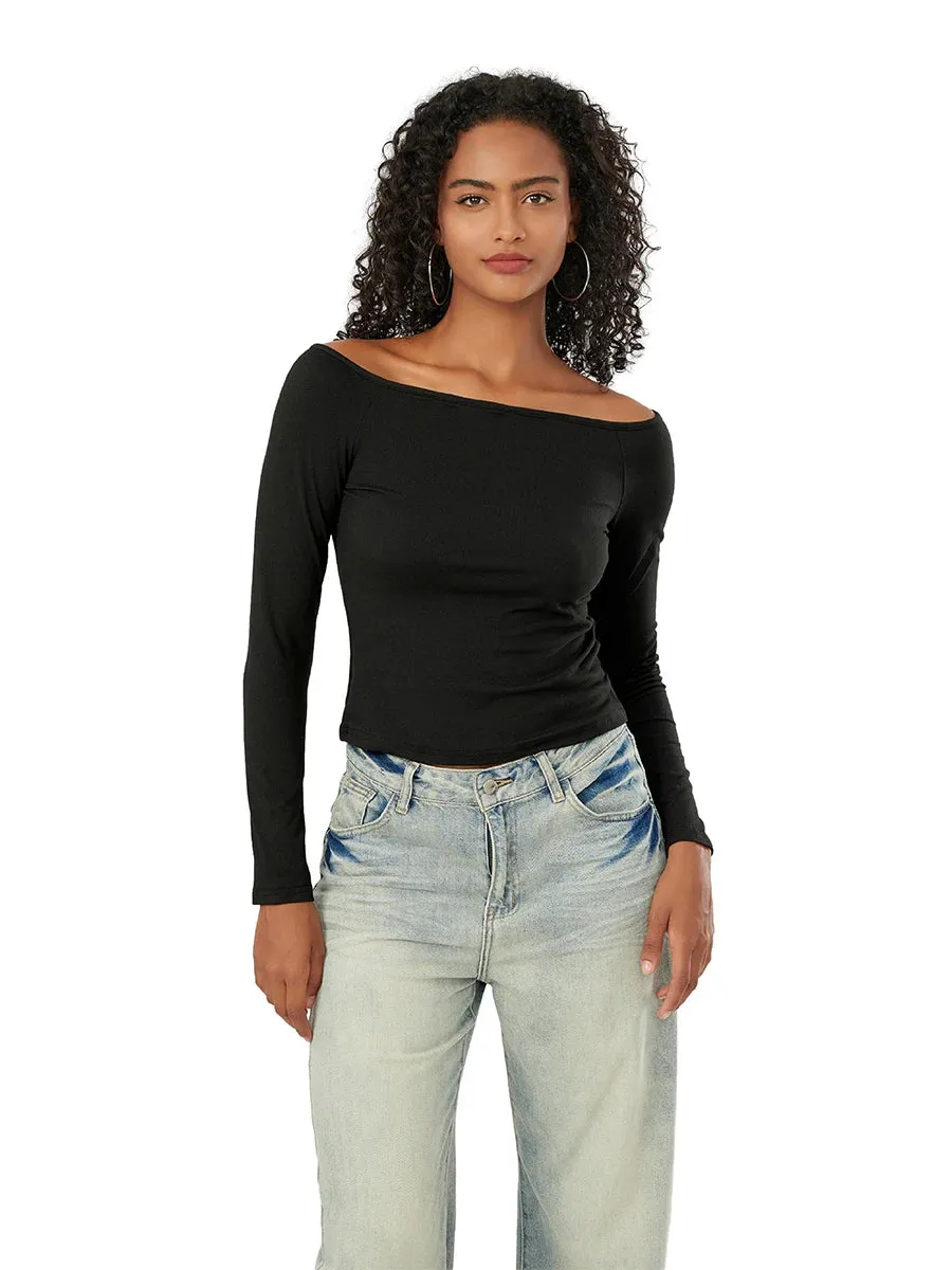 Long-Sleeve Off-the-Shoulder PlushSoft Top