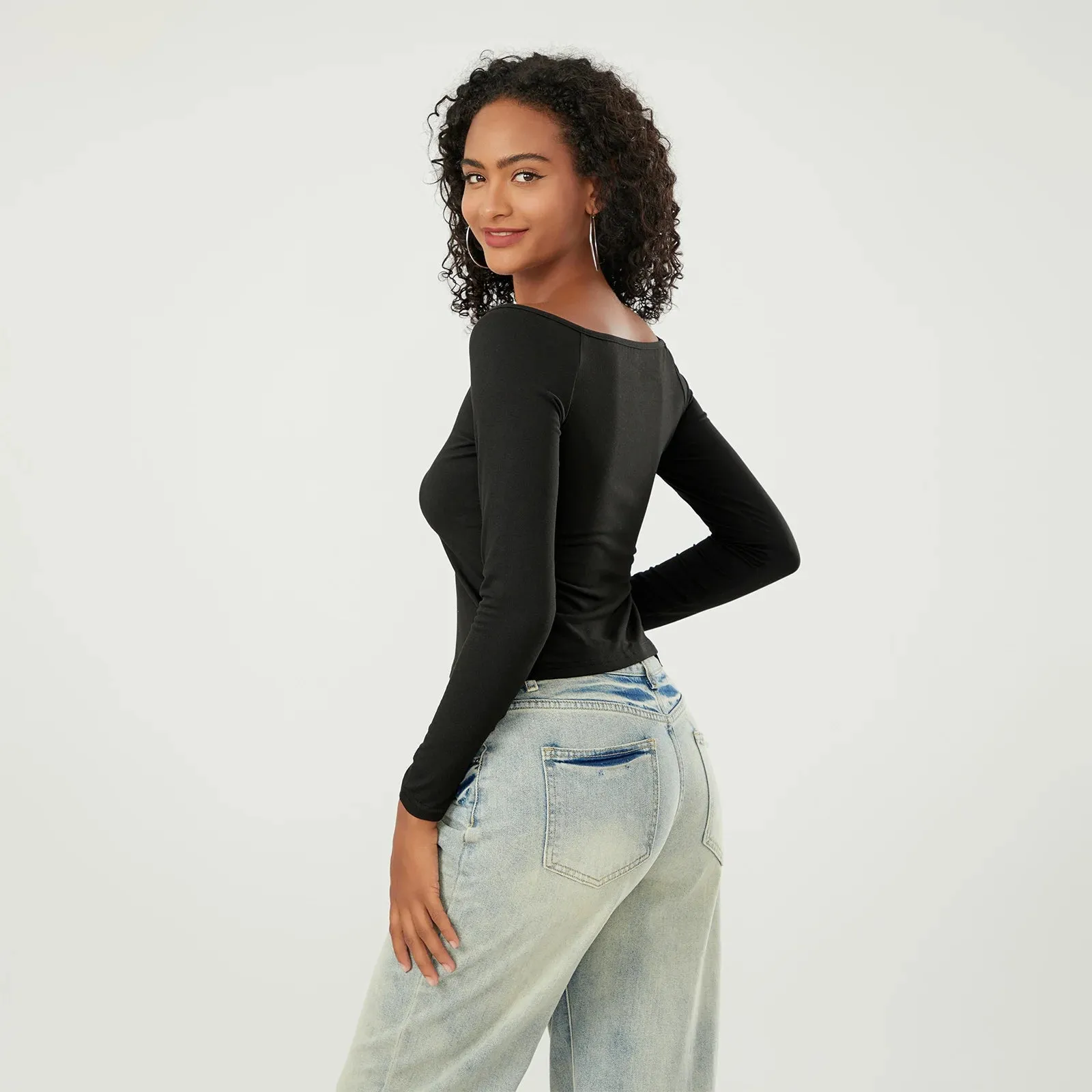 Long-Sleeve Off-the-Shoulder PlushSoft Top