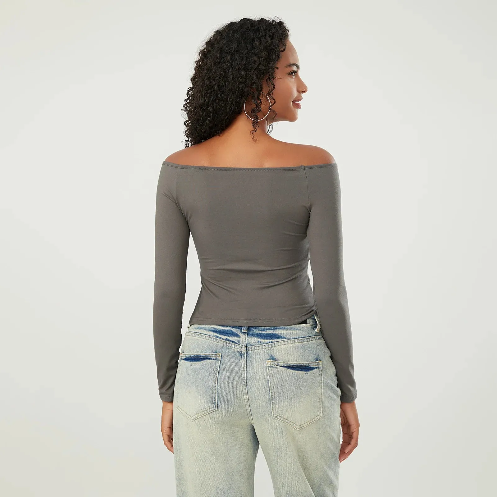 Long-Sleeve Off-the-Shoulder PlushSoft Top
