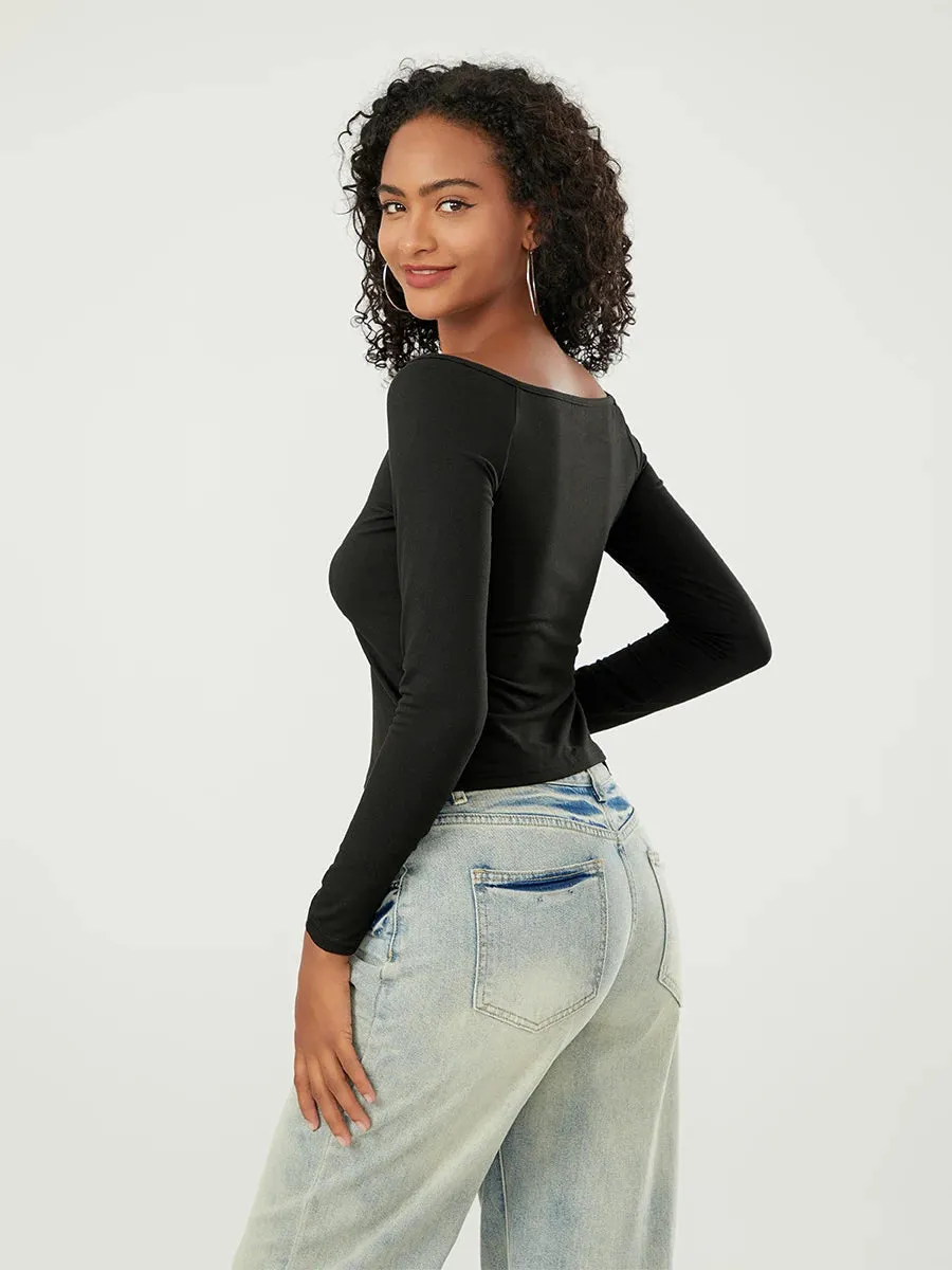 Long-Sleeve Off-the-Shoulder PlushSoft Top