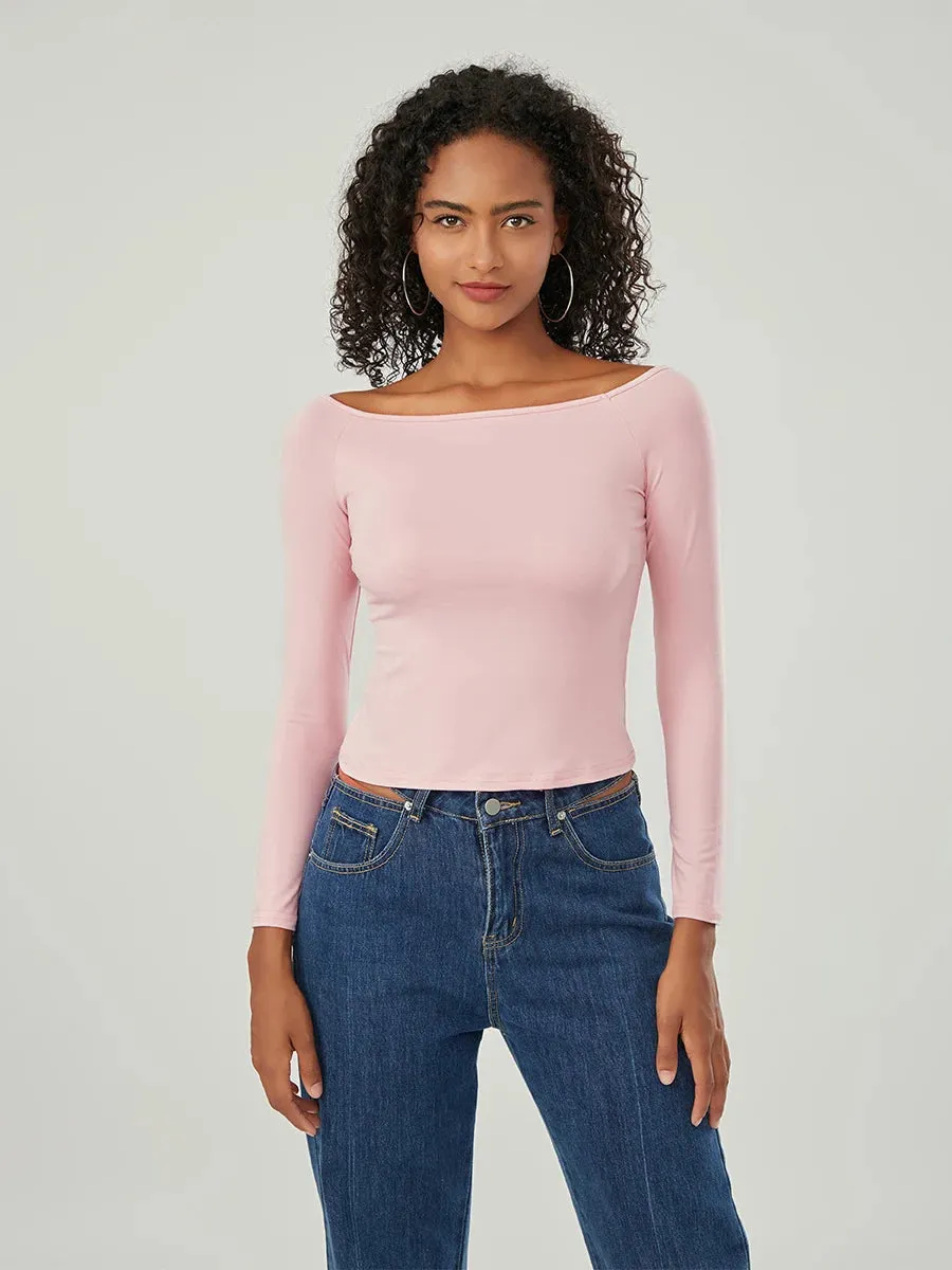 Long-Sleeve Off-the-Shoulder PlushSoft Top