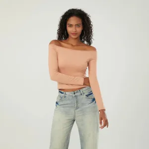 Long-Sleeve Off-the-Shoulder PlushSoft Top