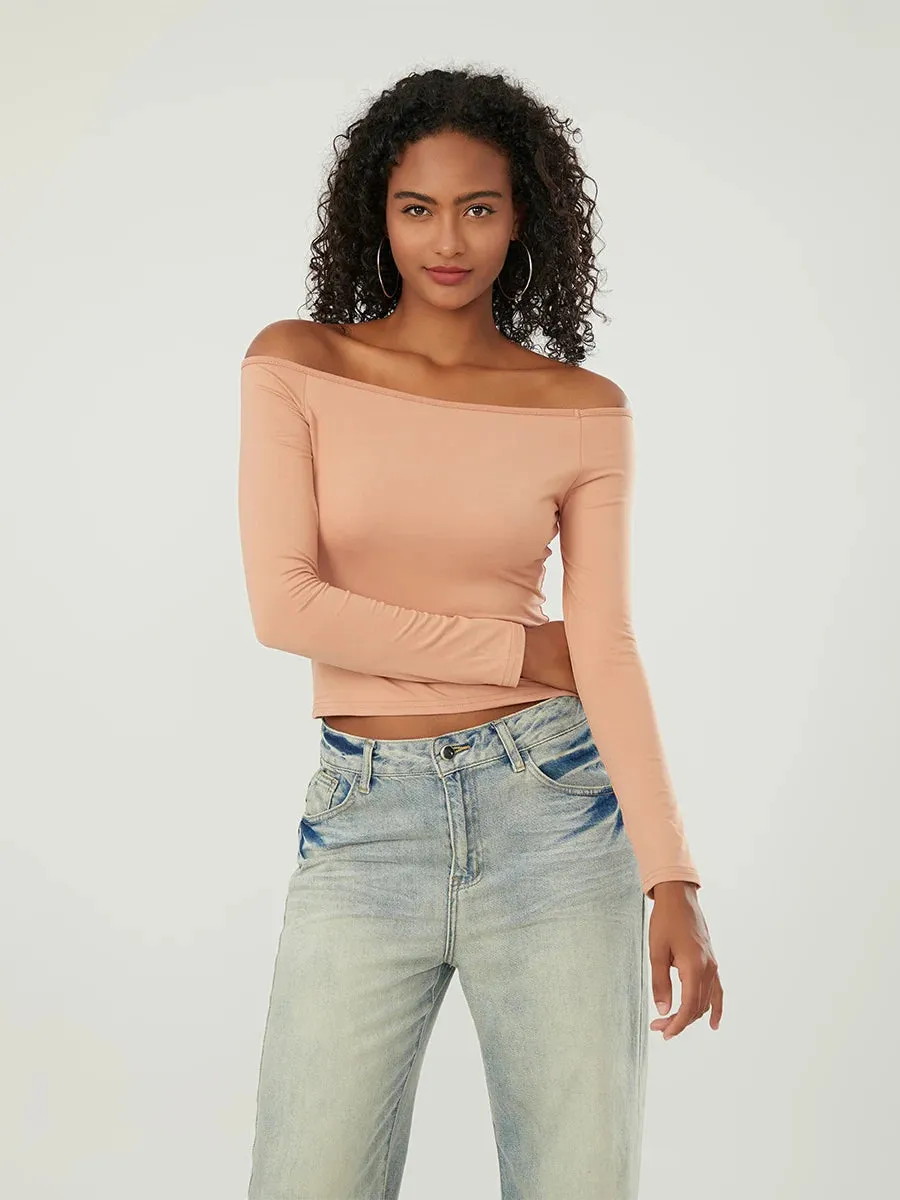 Long-Sleeve Off-the-Shoulder PlushSoft Top