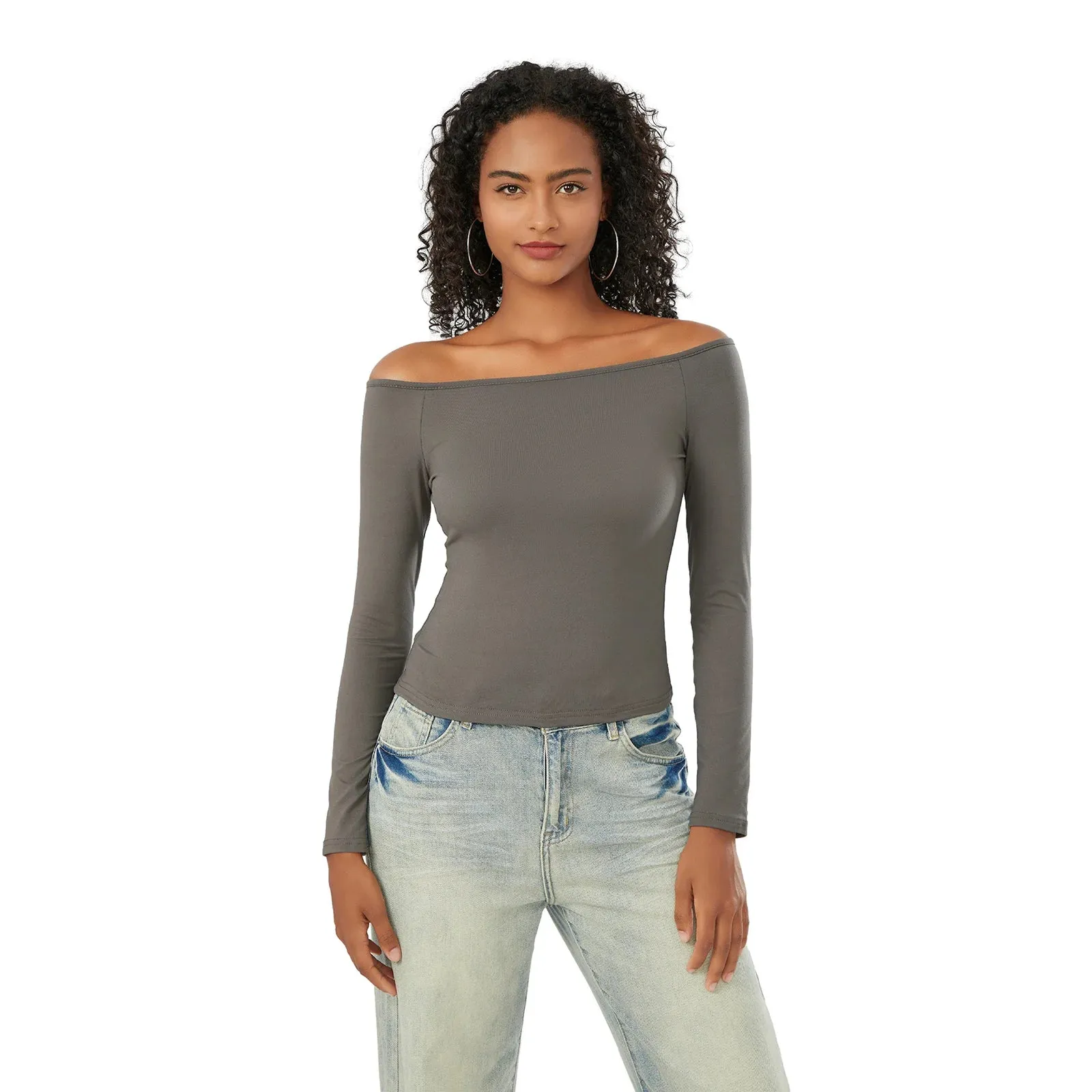 Long-Sleeve Off-the-Shoulder PlushSoft Top