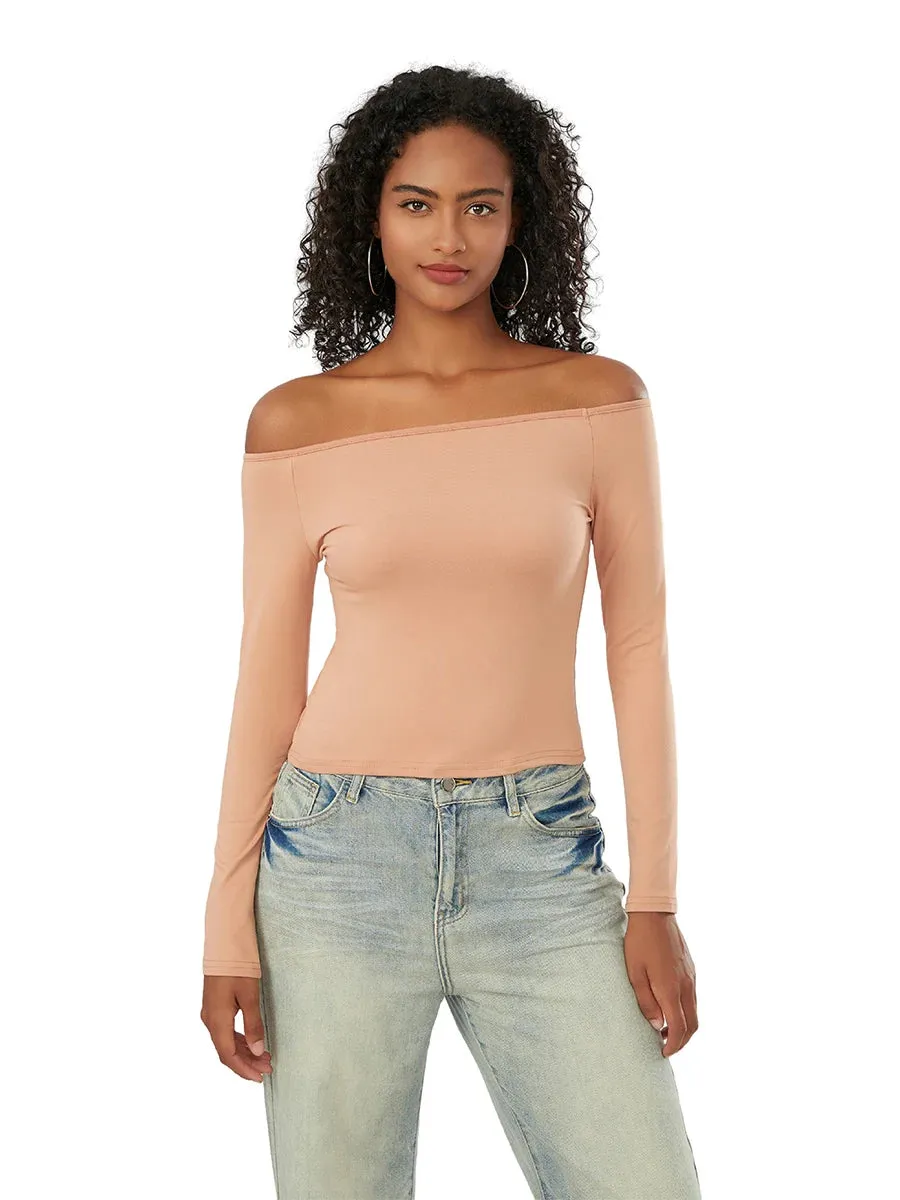 Long-Sleeve Off-the-Shoulder PlushSoft Top