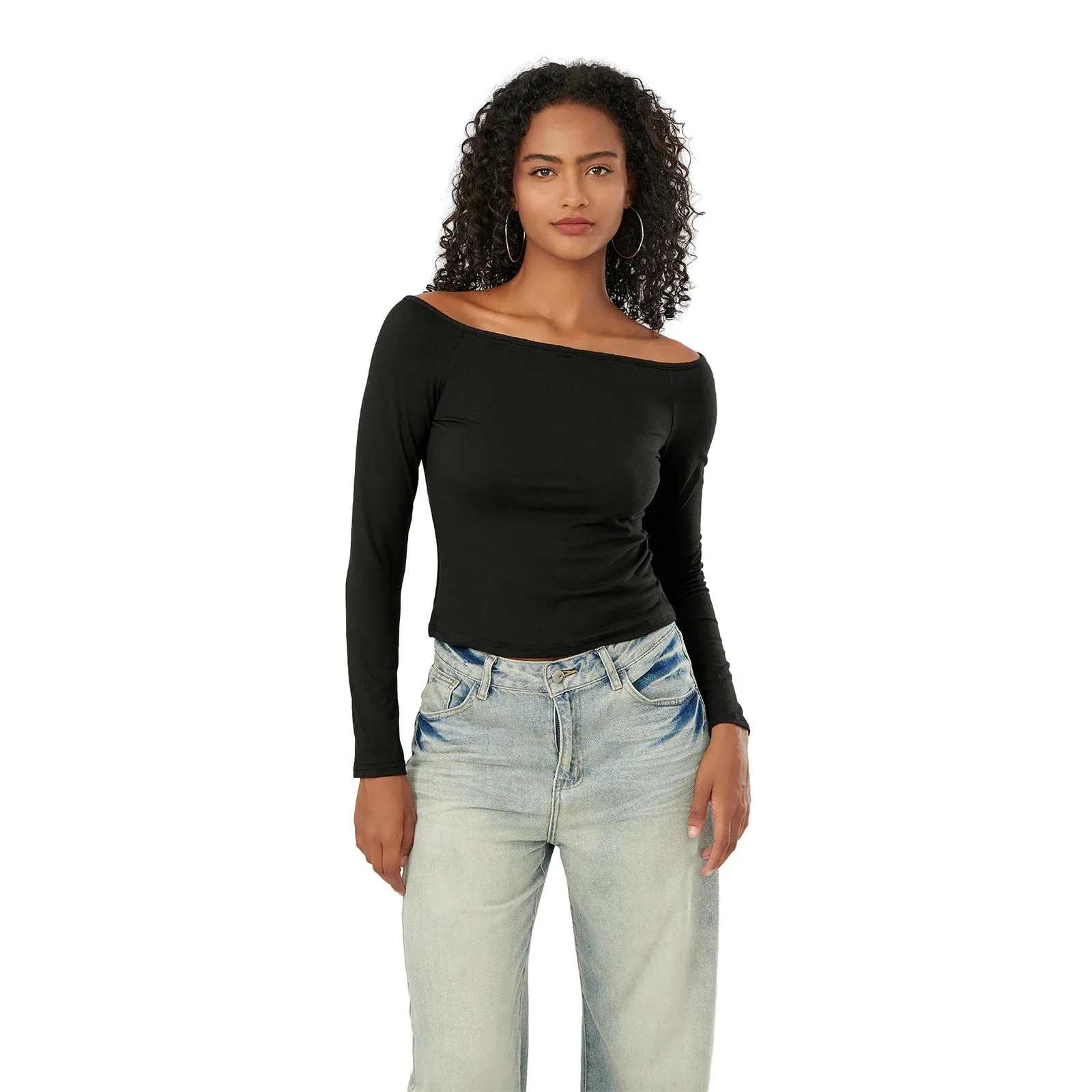 Long-Sleeve Off-the-Shoulder PlushSoft Top