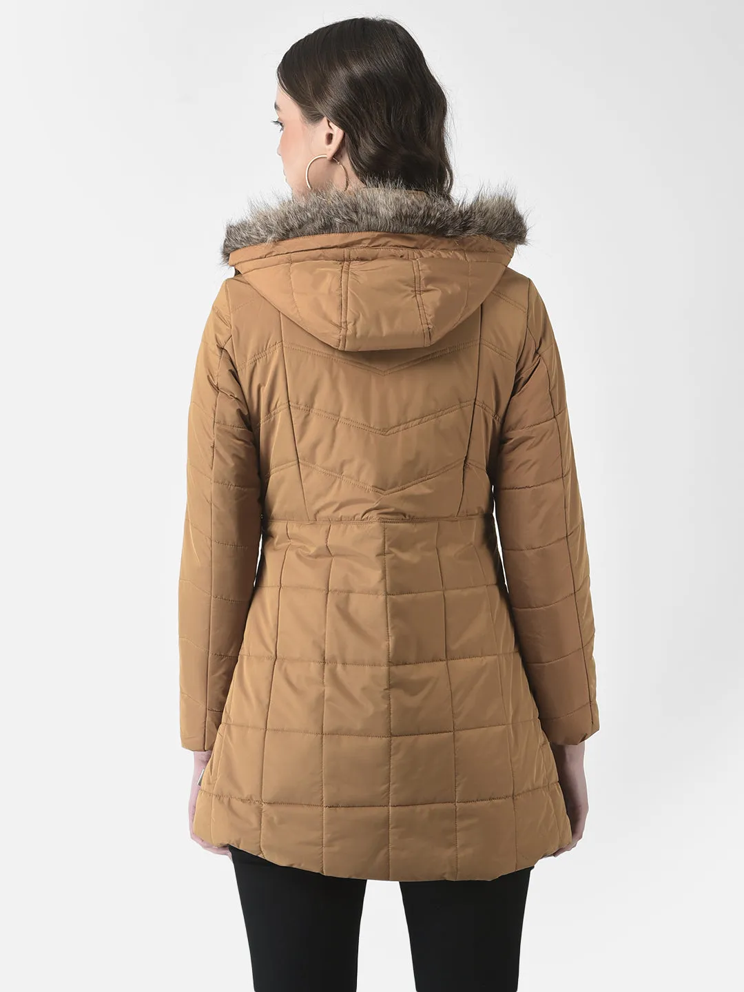 Longline Mustard Padded Jacket