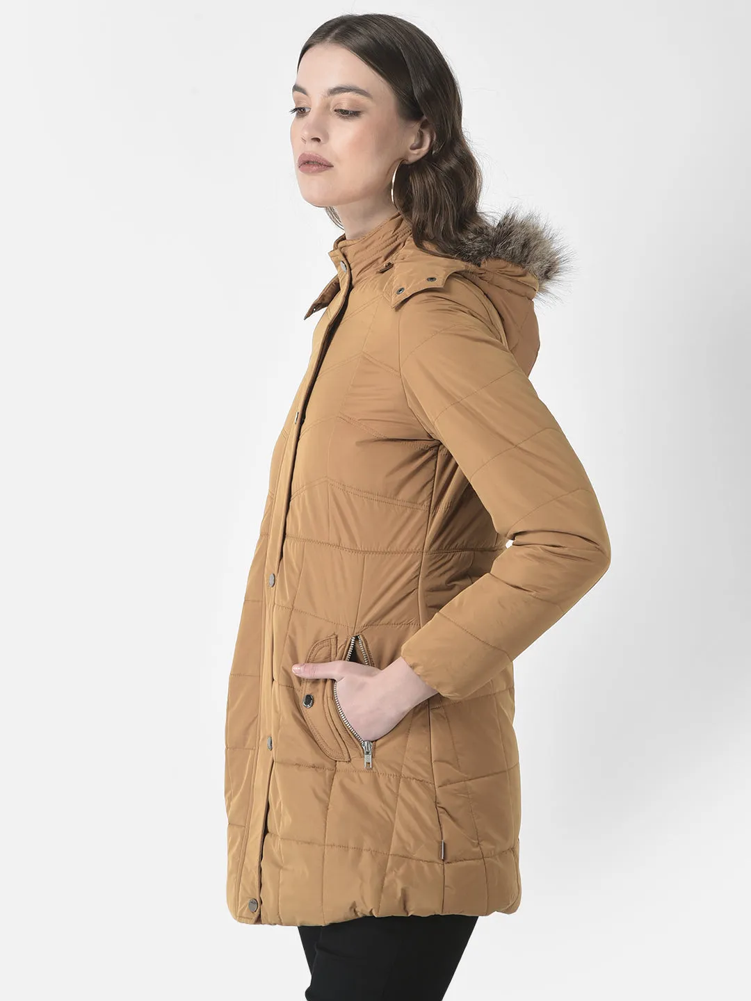 Longline Mustard Padded Jacket