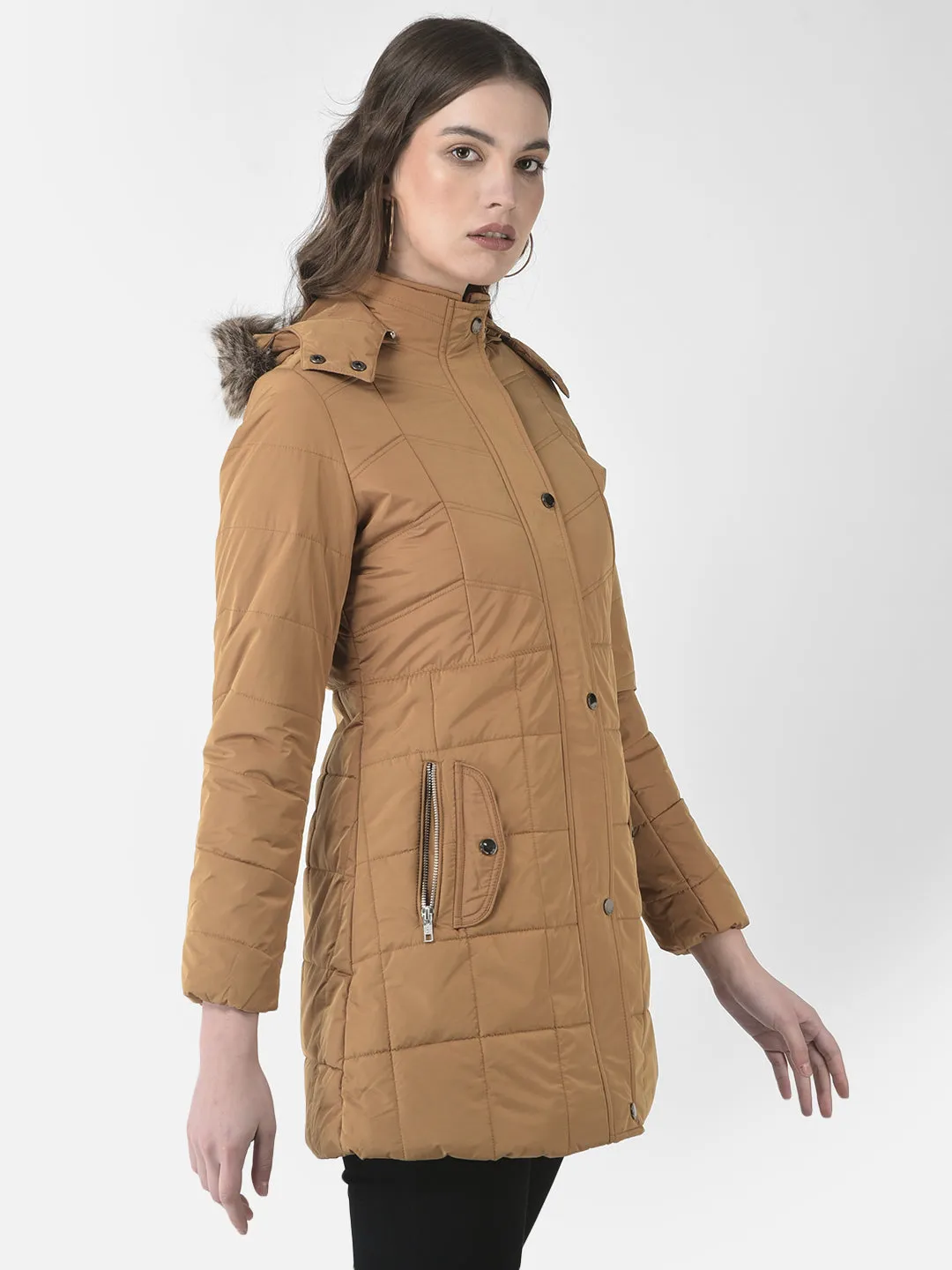 Longline Mustard Padded Jacket
