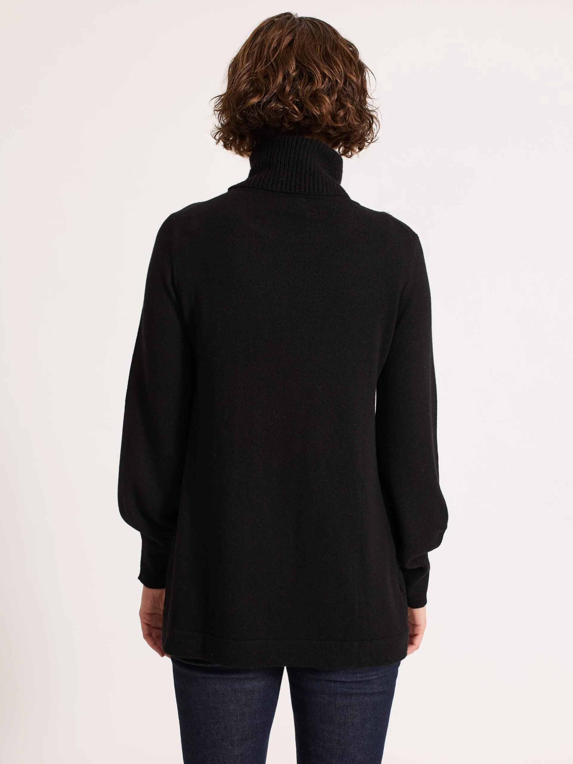 Longline Rollneck Black
