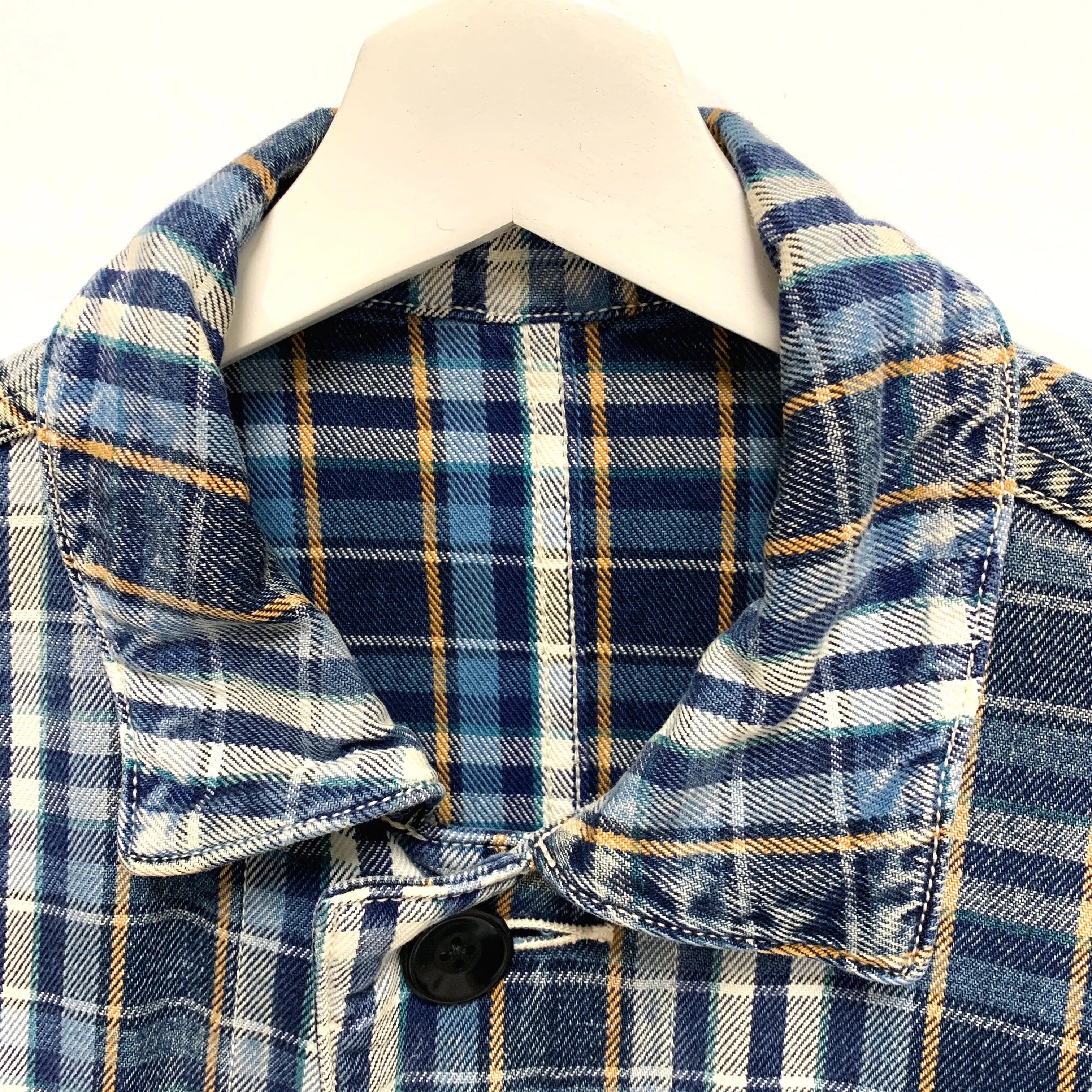 [M] Kapital Kiro Hirata Distressed Plaid Smock Jacket