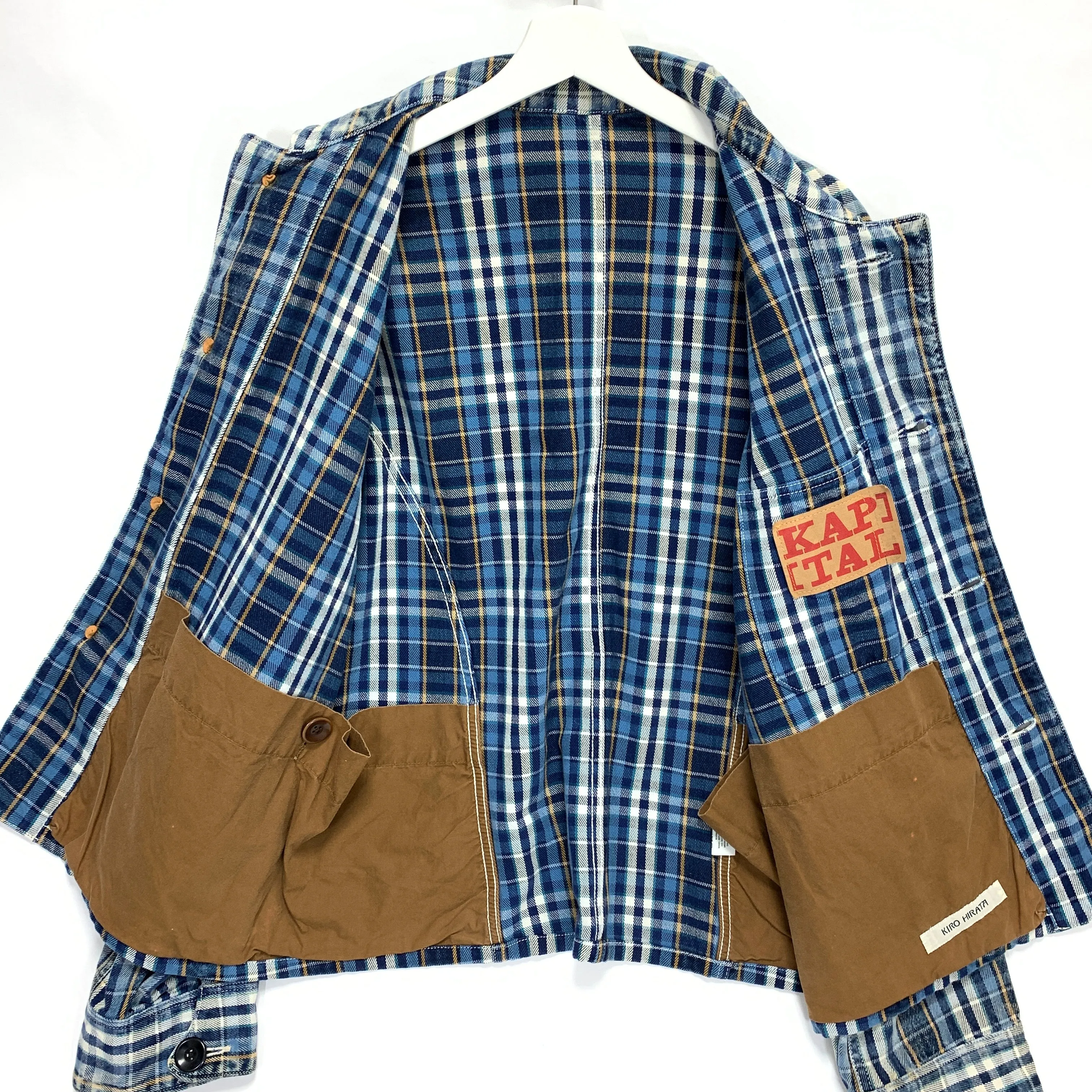 [M] Kapital Kiro Hirata Distressed Plaid Smock Jacket