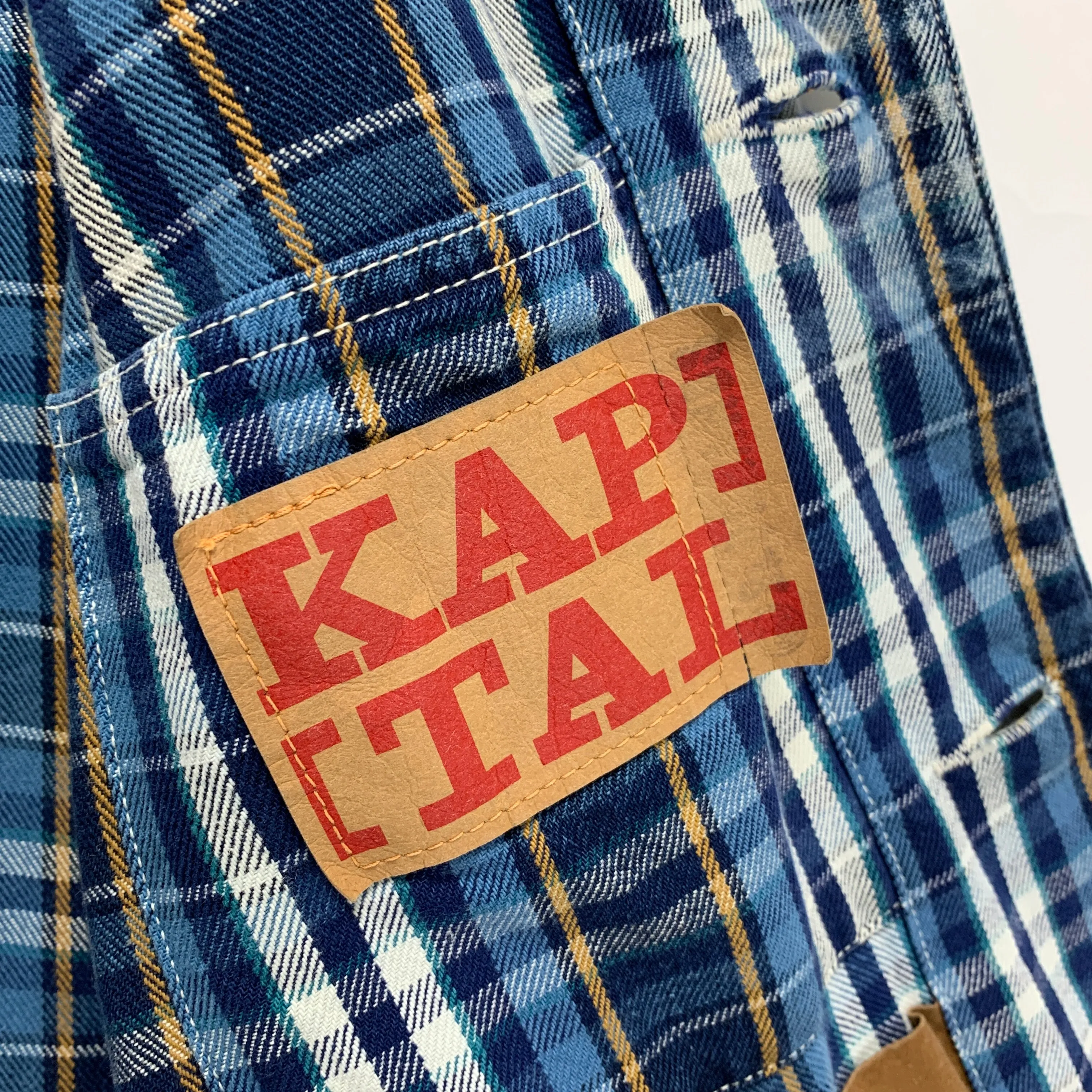 [M] Kapital Kiro Hirata Distressed Plaid Smock Jacket