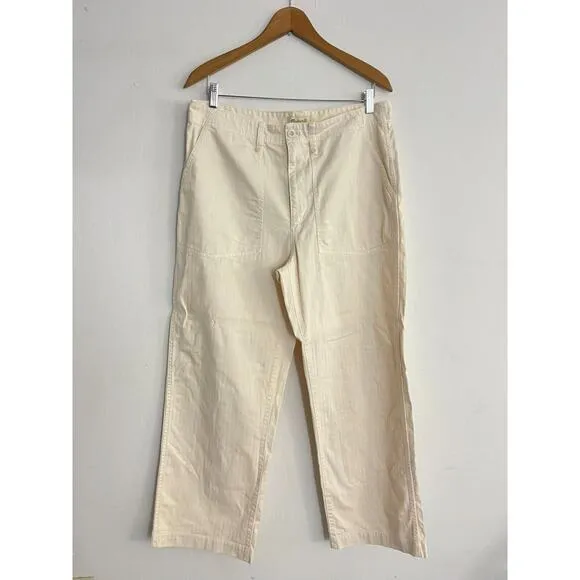Madewell 32 Pants Perfect Vintage High Rise Wide-Leg Ankle Pant Utility Cream