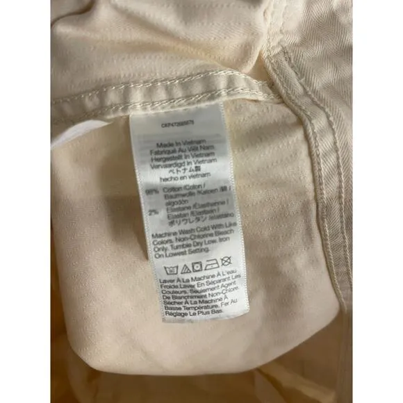 Madewell 32 Pants Perfect Vintage High Rise Wide-Leg Ankle Pant Utility Cream