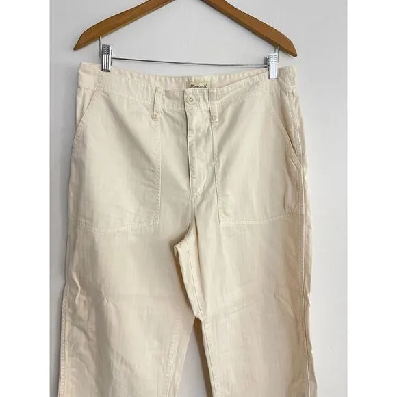 Madewell 32 Pants Perfect Vintage High Rise Wide-Leg Ankle Pant Utility Cream