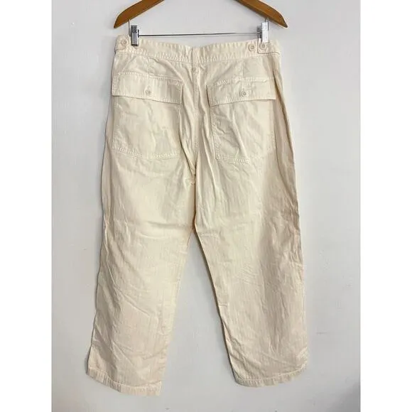 Madewell 32 Pants Perfect Vintage High Rise Wide-Leg Ankle Pant Utility Cream