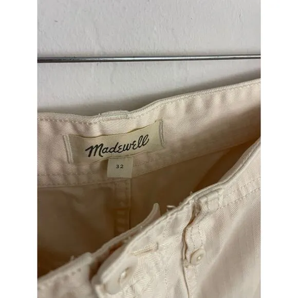 Madewell 32 Pants Perfect Vintage High Rise Wide-Leg Ankle Pant Utility Cream