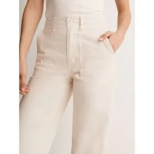 Madewell 32 Pants Perfect Vintage High Rise Wide-Leg Ankle Pant Utility Cream