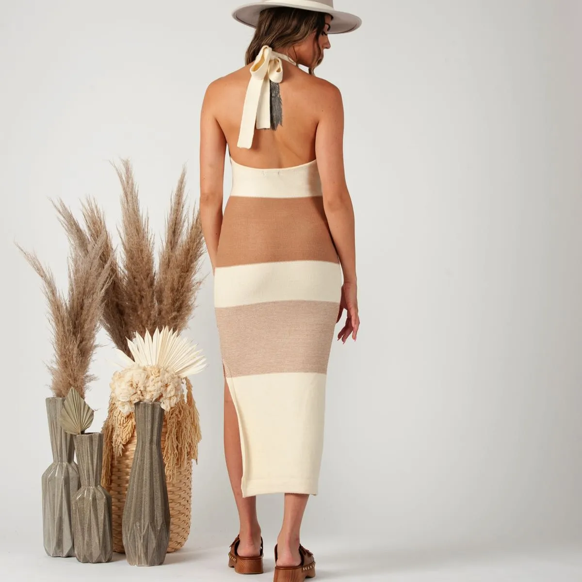 Maldives Halter Sweater Dress