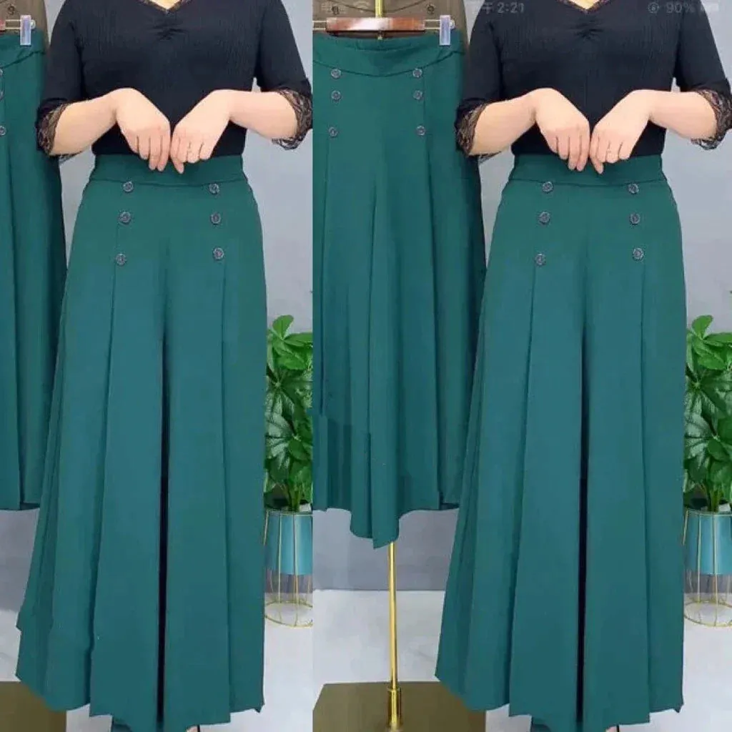 Malou - Stylish Pleated Wide Leg Pant