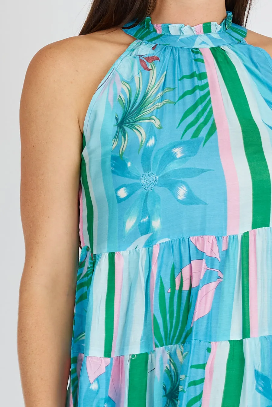 Mariah Tiered Halter - Lagoon