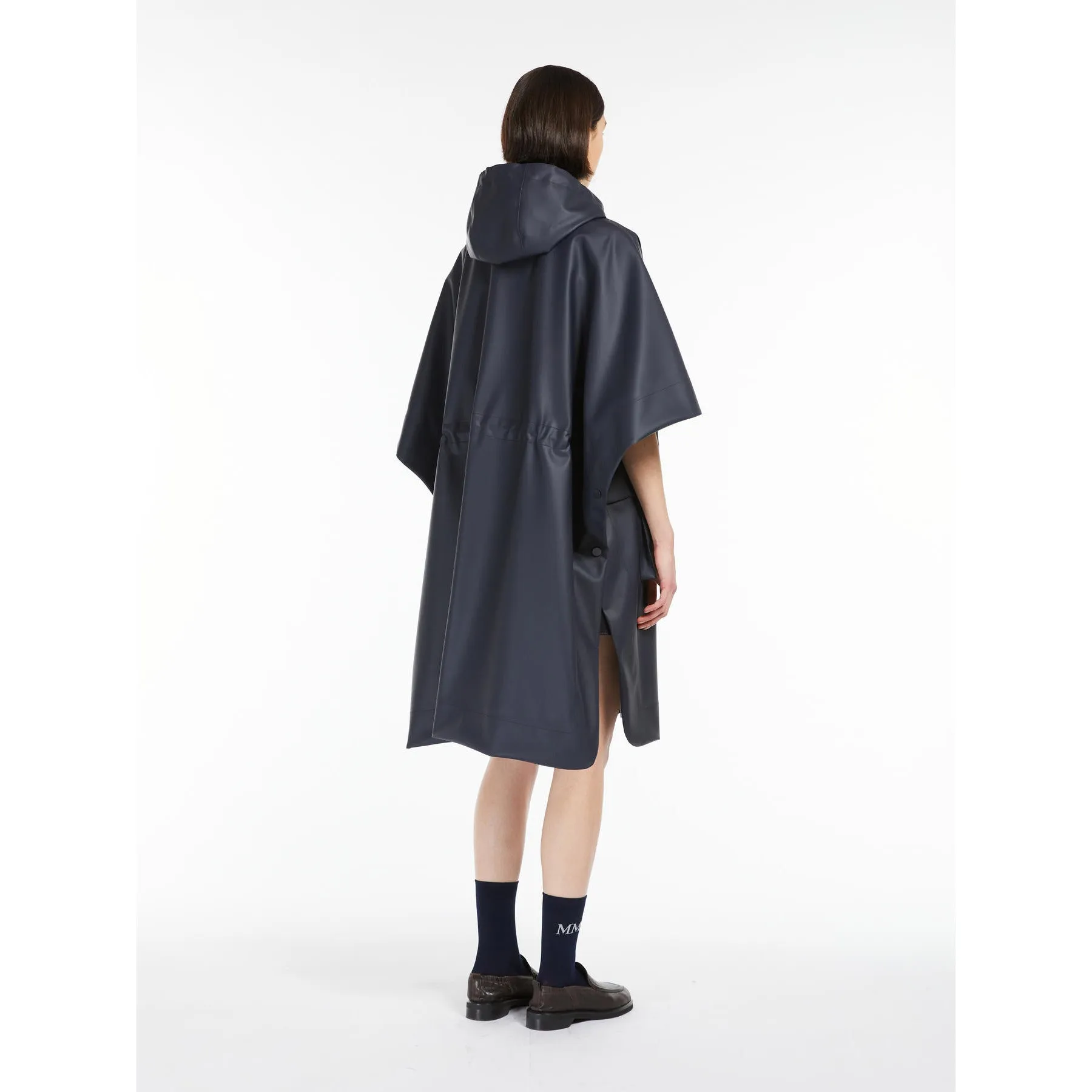 Max Mara MM Navy Carina Poncho Coat