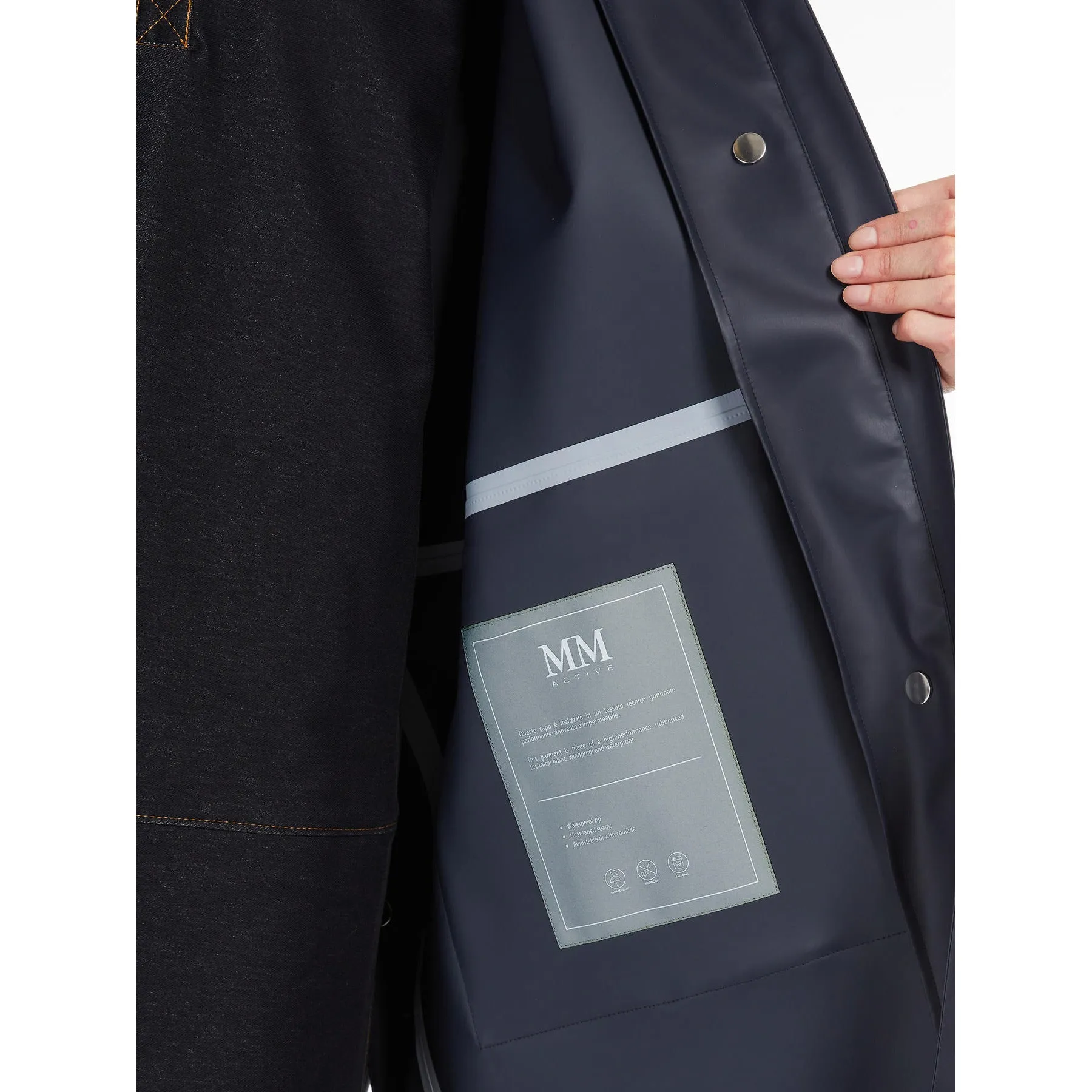 Max Mara MM Navy Carina Poncho Coat