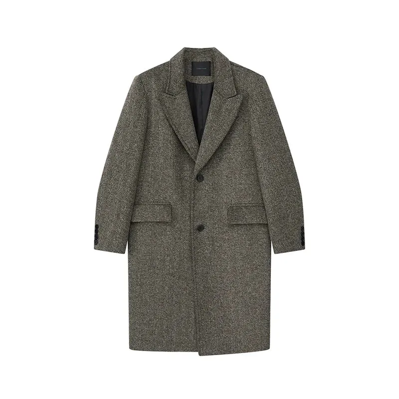 Men's Herringbone Wool Coat