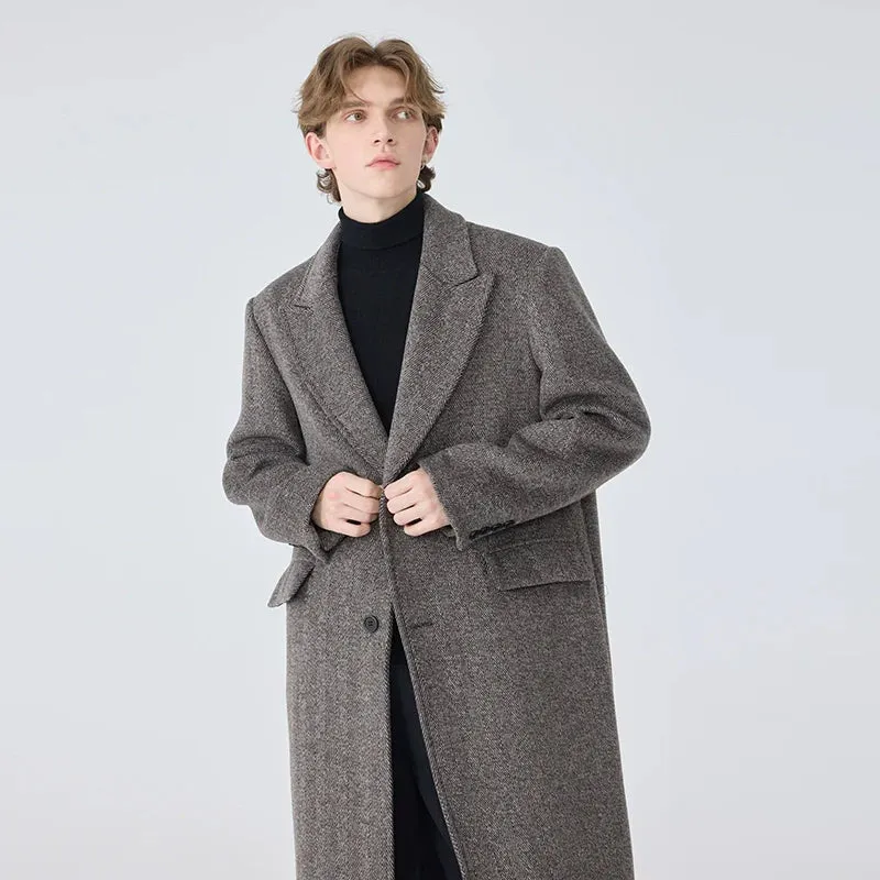 Men's Herringbone Wool Coat