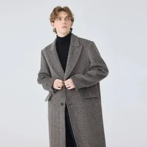 Men's Herringbone Wool Coat