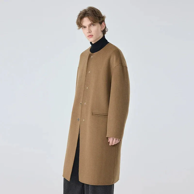 Men's Mid-Length Wool Blend Coat