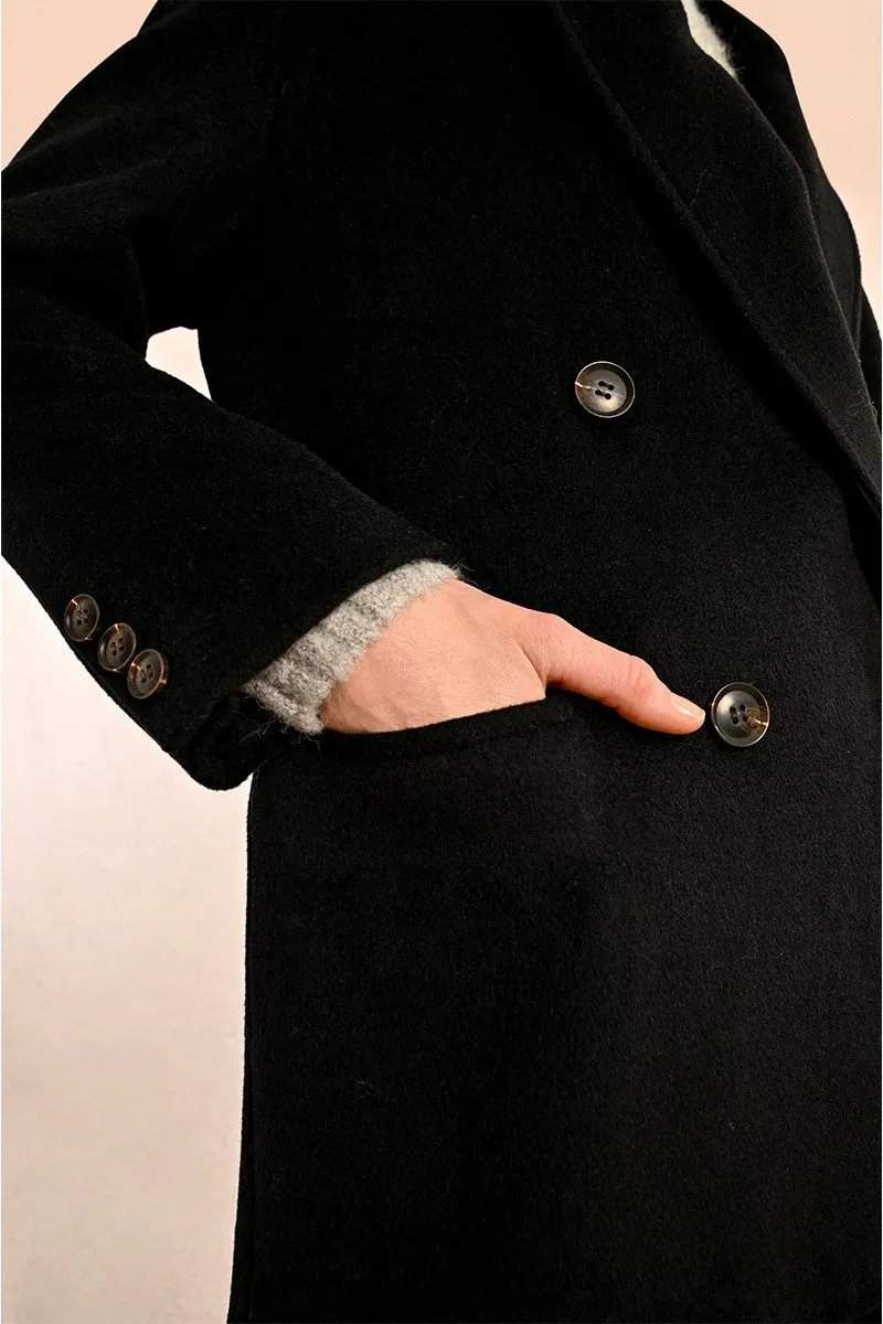 MID-LENGTH WOOL BLEND COAT