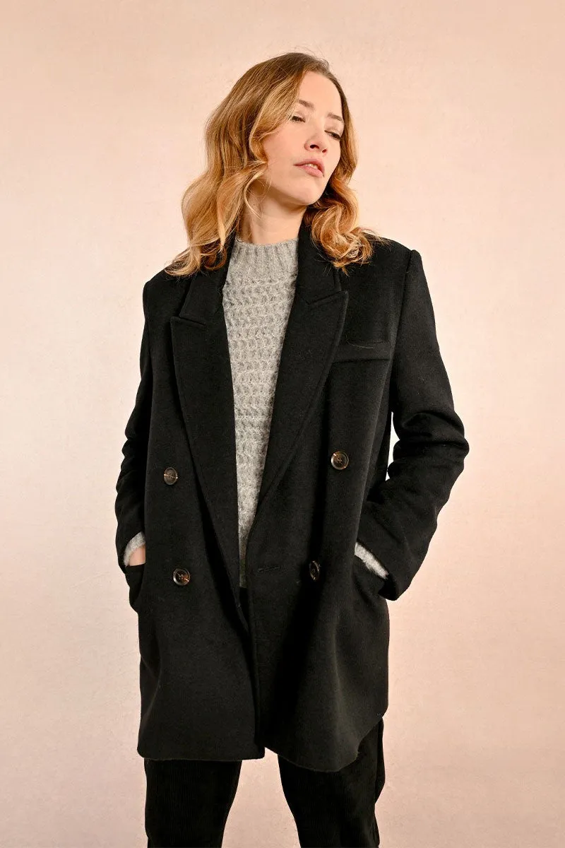 MID-LENGTH WOOL BLEND COAT