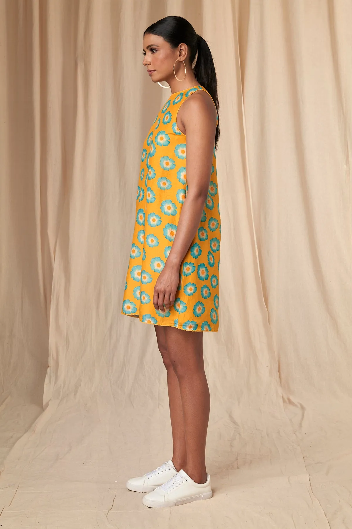 Mindy classic yellow halter neck dress