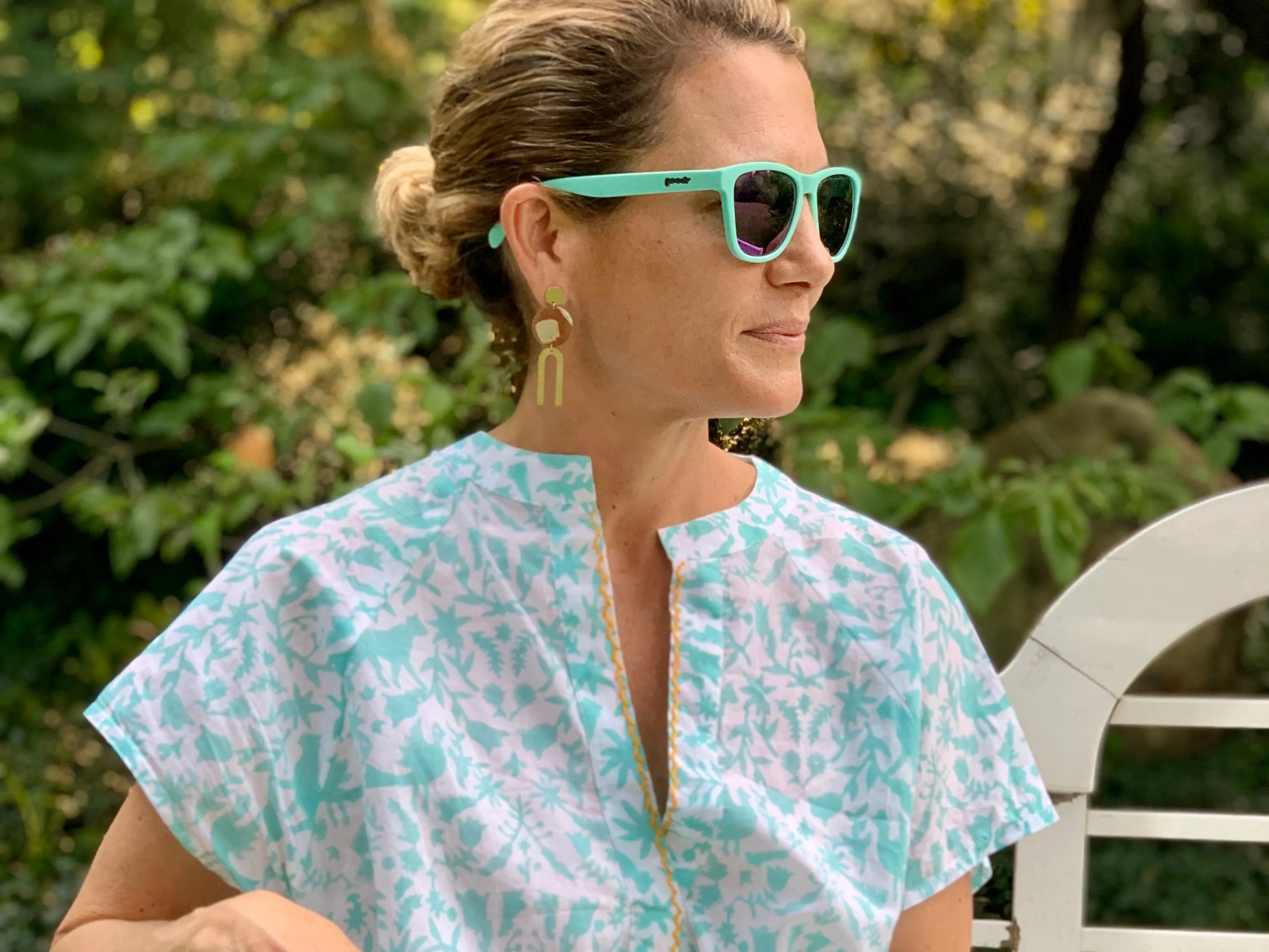 Mint Jaguar Sundress / Short Kaftan