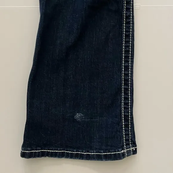 Miss Me Dark wash jeans cross embellishments signature rise boot cut jeans - 27