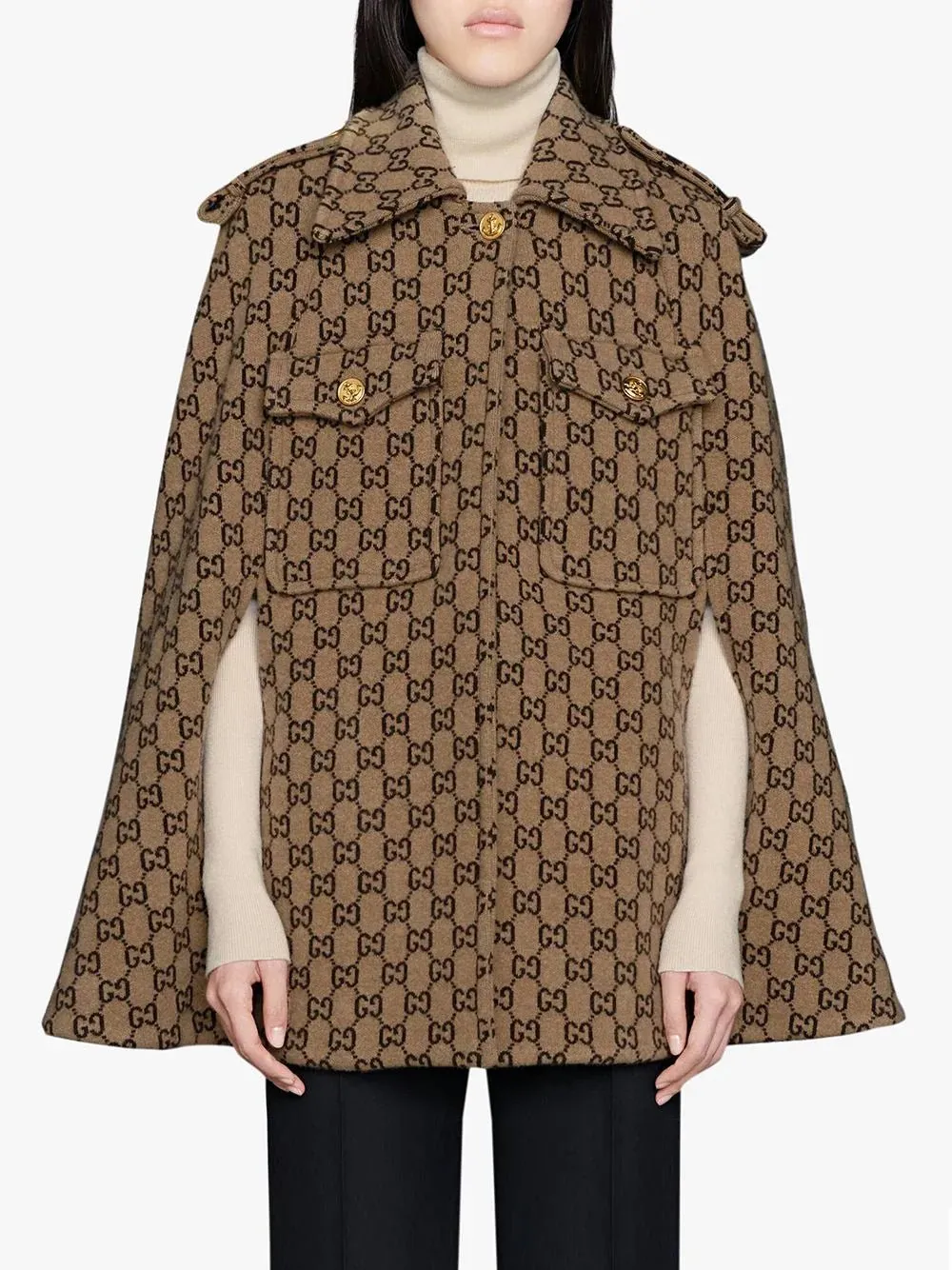 Monogram Wool Cape