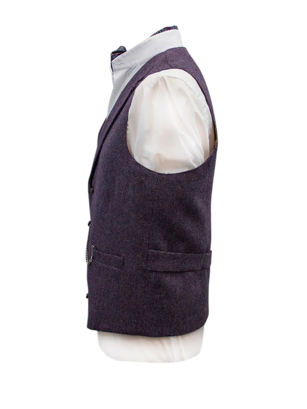Moore Mulberry Tweed Waistcoat & Vest
