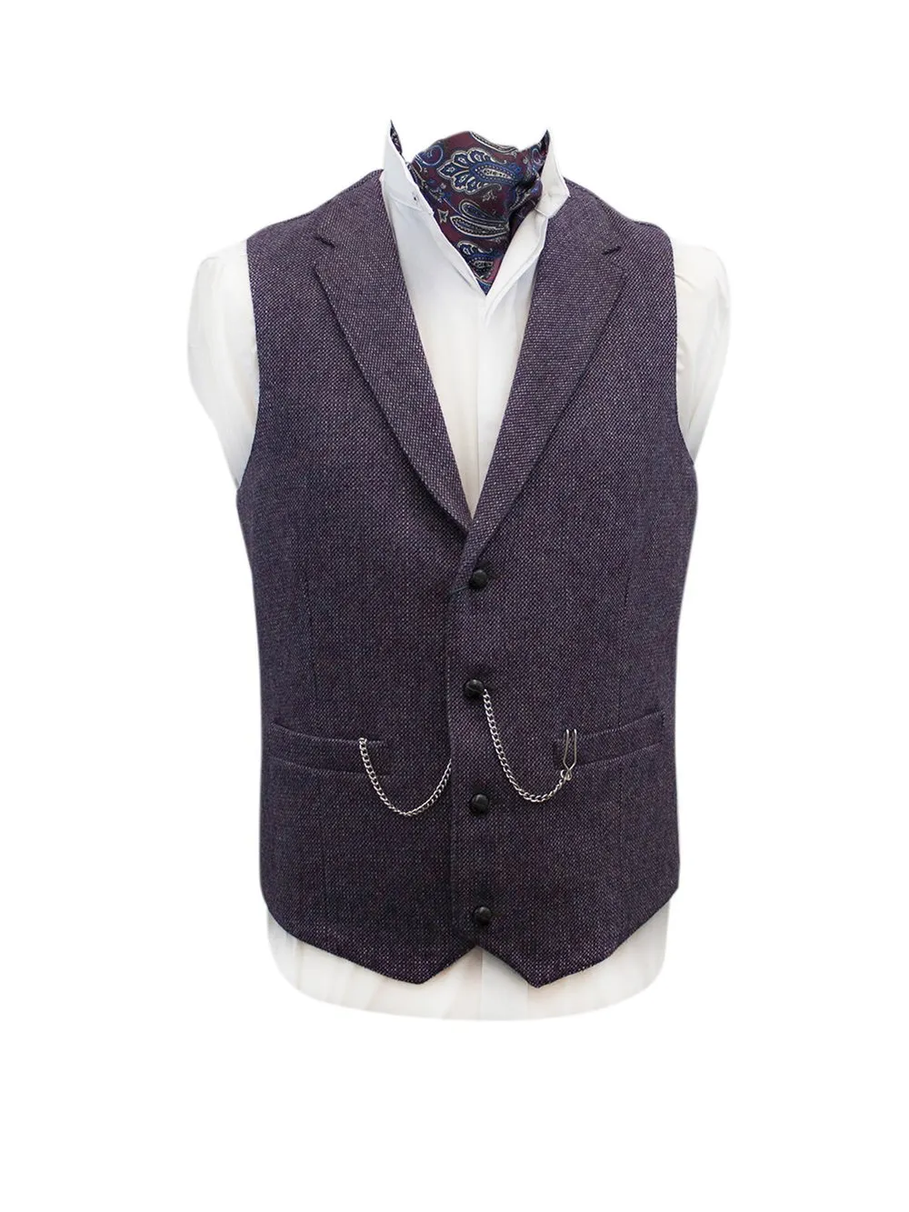 Moore Mulberry Tweed Waistcoat & Vest