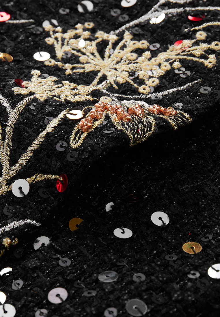 Motif-embroidered Prestige Luxe Oriental Cape